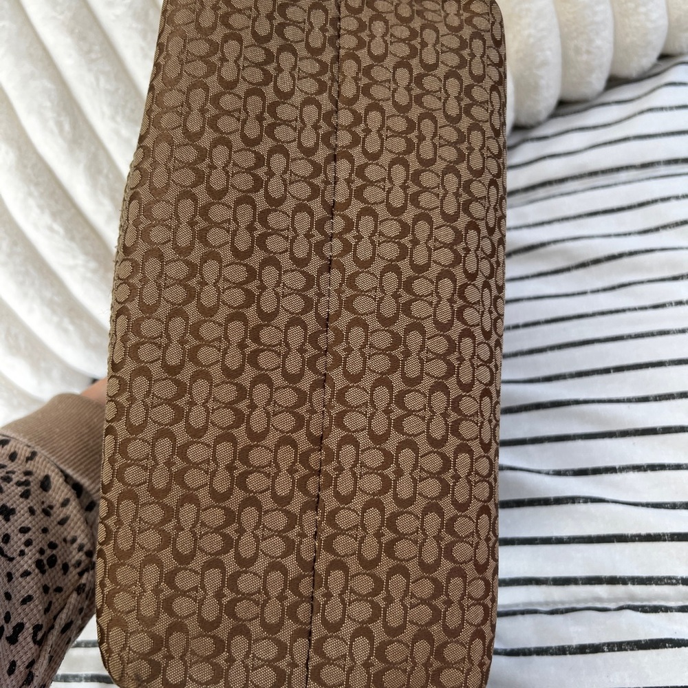 🤎 Coach Soho Mini Signature Tote Satchel  F12310 Brown Khaki Y2K Camel Leather - Picture 6 of 16